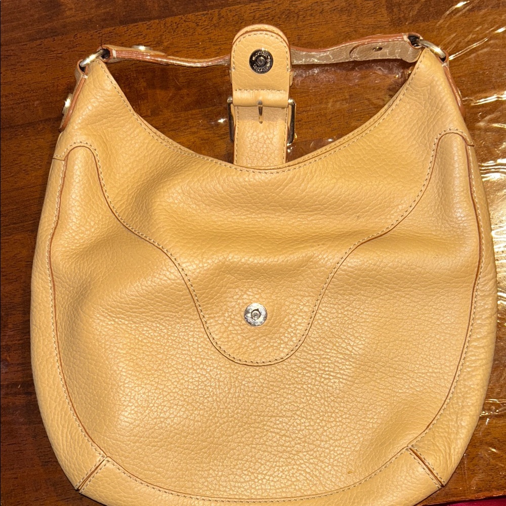 Michael Kors Tan Leather Hobo Large, vintage-soft, pebble grained leather.